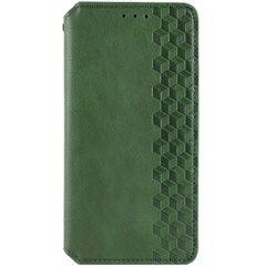 Кожаный чехол книжка GETMAN Cubic (PU) для Motorola Moto G24 / G04 Зеленый